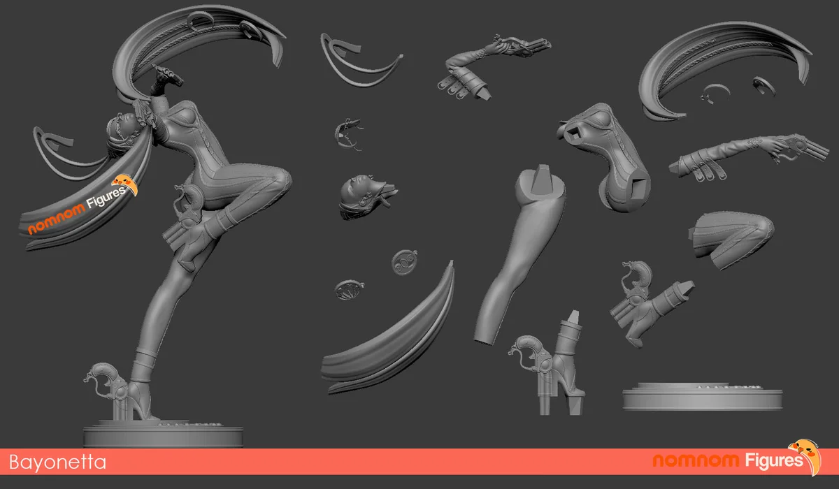 Bayonetta | Fan Art | 3D Printed Resin Model Garage Kit | *Un-Painted* | Nomnom 3