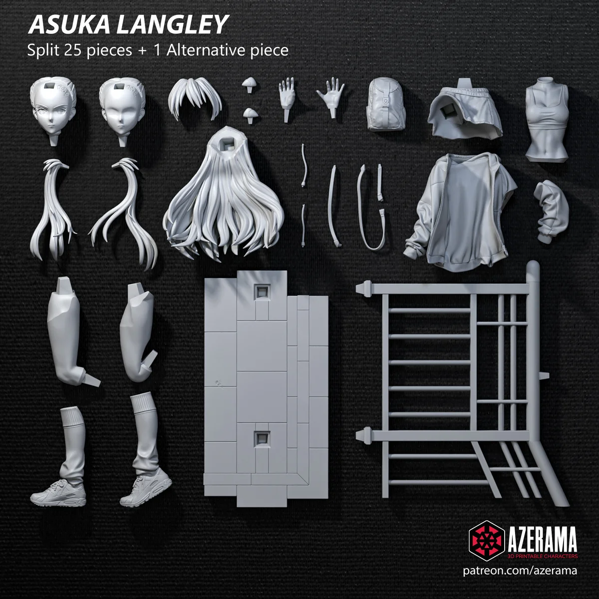Urban Asuka | Fan Art | 3D Printed Resin Model Garage Kit | *Un-Painted* | Azerama 5