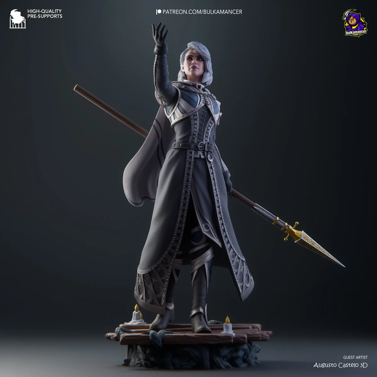 Moon Cleric | Fan Art | 3D Printed Resin Model Garage Kit | *Un-Painted* | Bulkamancer 2