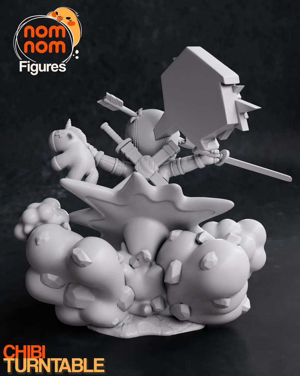 Chibi Deadpool | Fan Art | 3D Printed Resin Model Garage Kit | *Un-Painted* | Nomnom 5