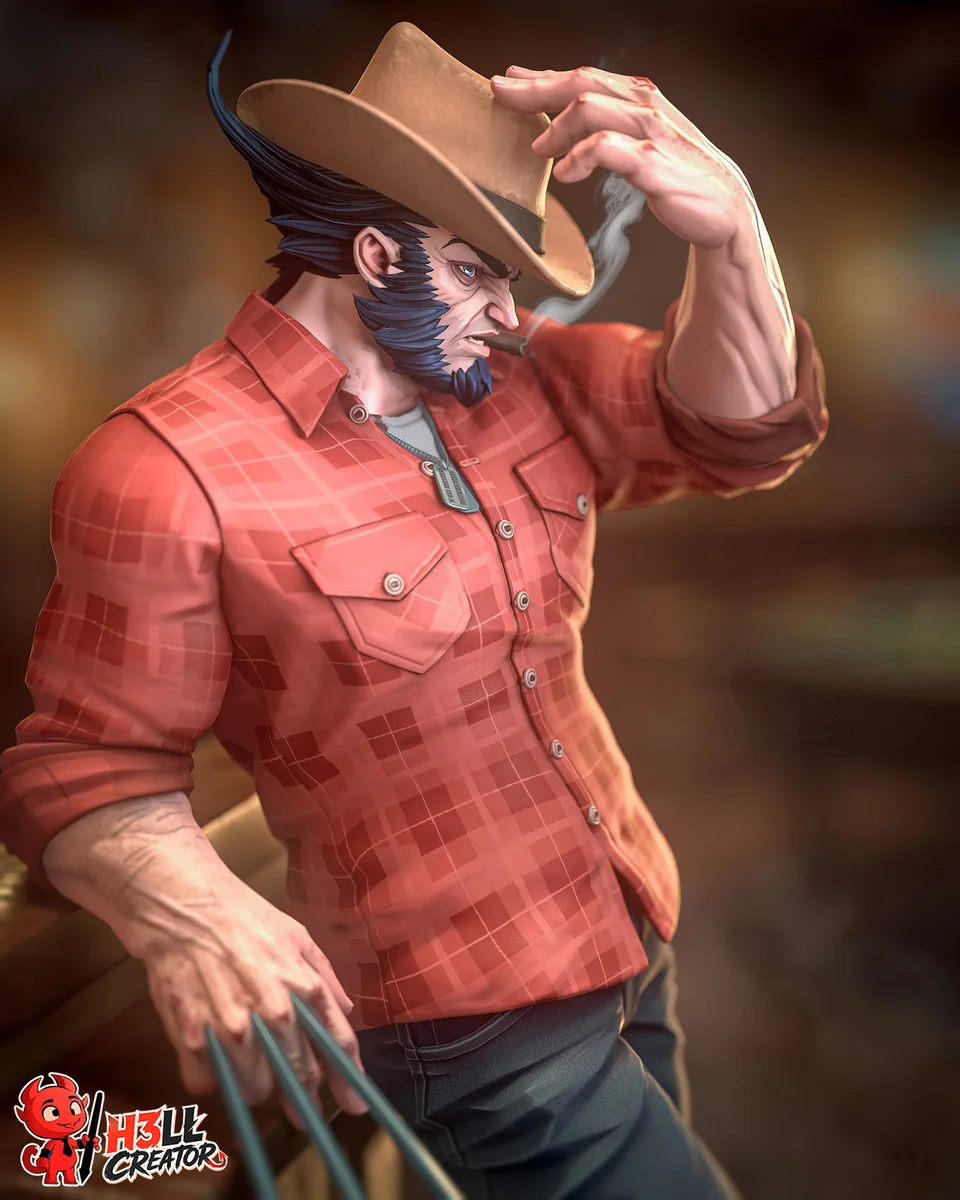 Logan | Fan Art | 3D Printed Resin Model Garage Kit | *Un-Painted* | H3LL Creator 3