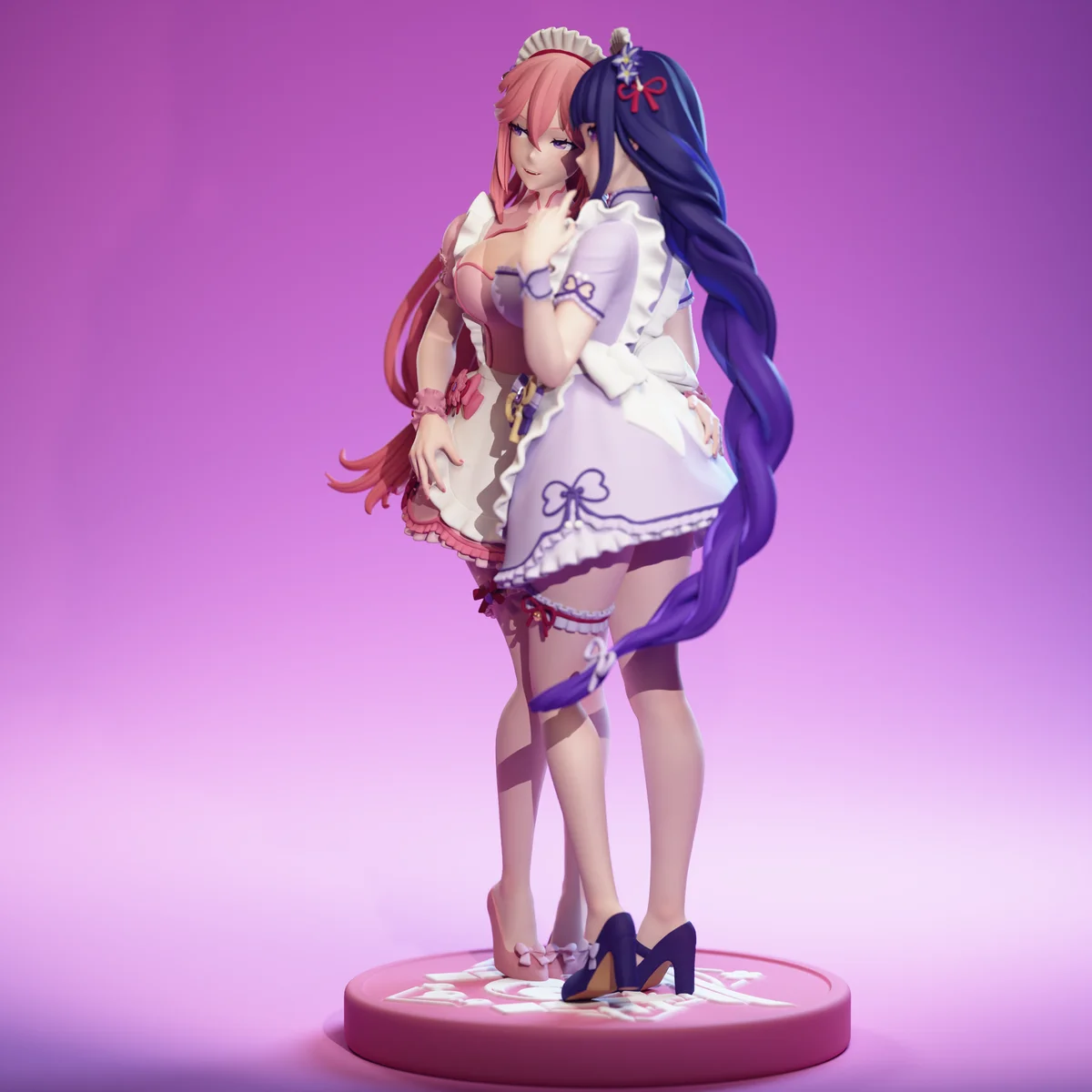 Raiden Shogun and Yae Miko | Fan Art | 3D Printed Resin Model Garage Kit | *Un-Painted* | EggmaStudios 5