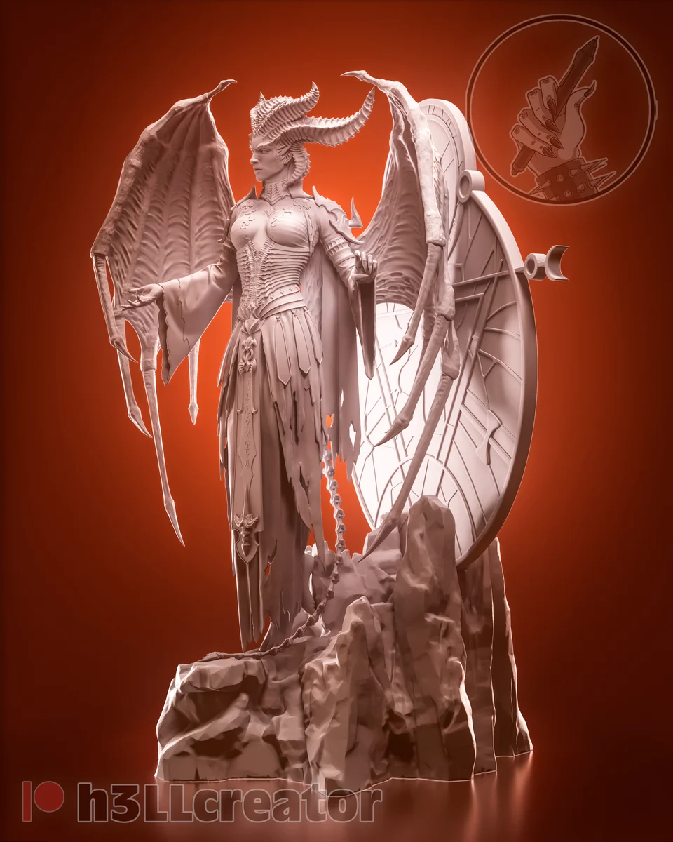Lilith | Fan Art | 3D Printed Resin Model Garage Kit | *Un-Painted* | H3LL Creator 7