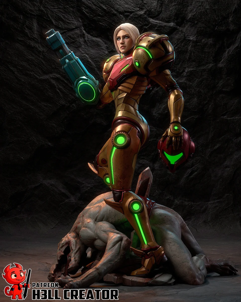 Samus Aran | Fan Art | 3D Printed Resin Model Garage Kit | *Un-Painted* | H3LL Creator 4