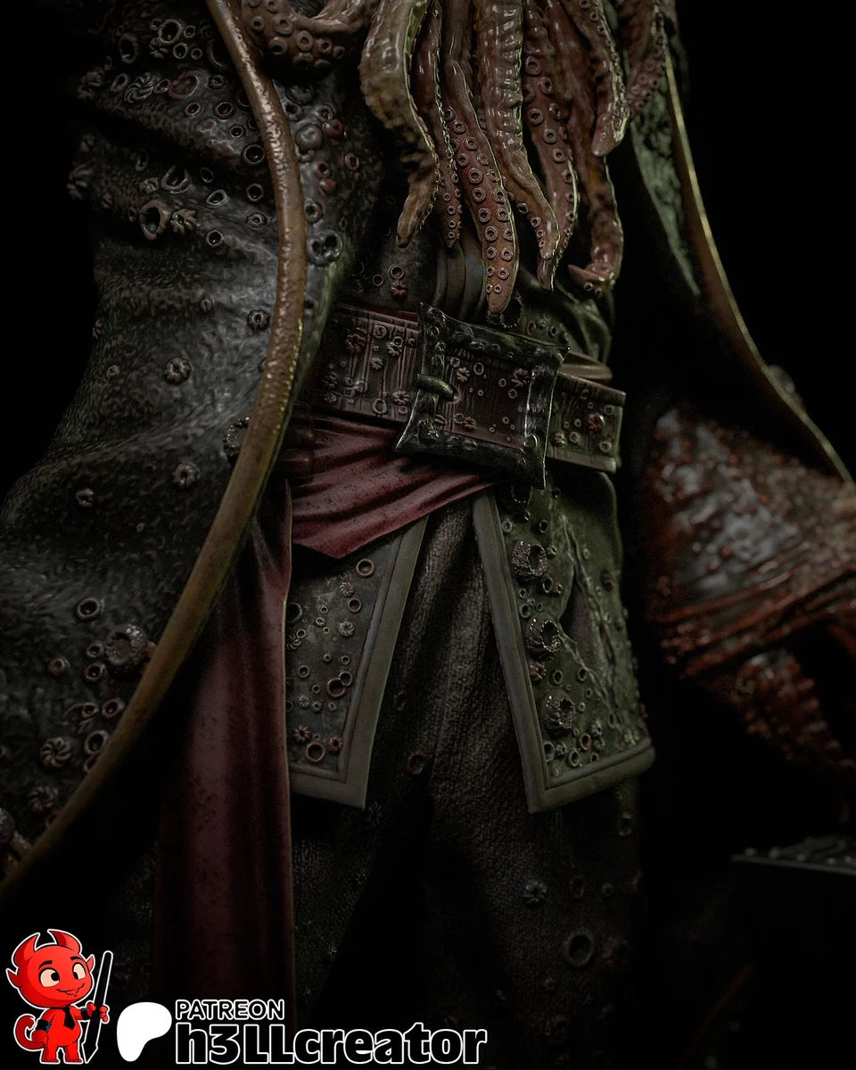 Davy Jones | Fan Art | 3D Printed Resin Model Garage Kit | *Un-Painted* | H3LL Creator 11