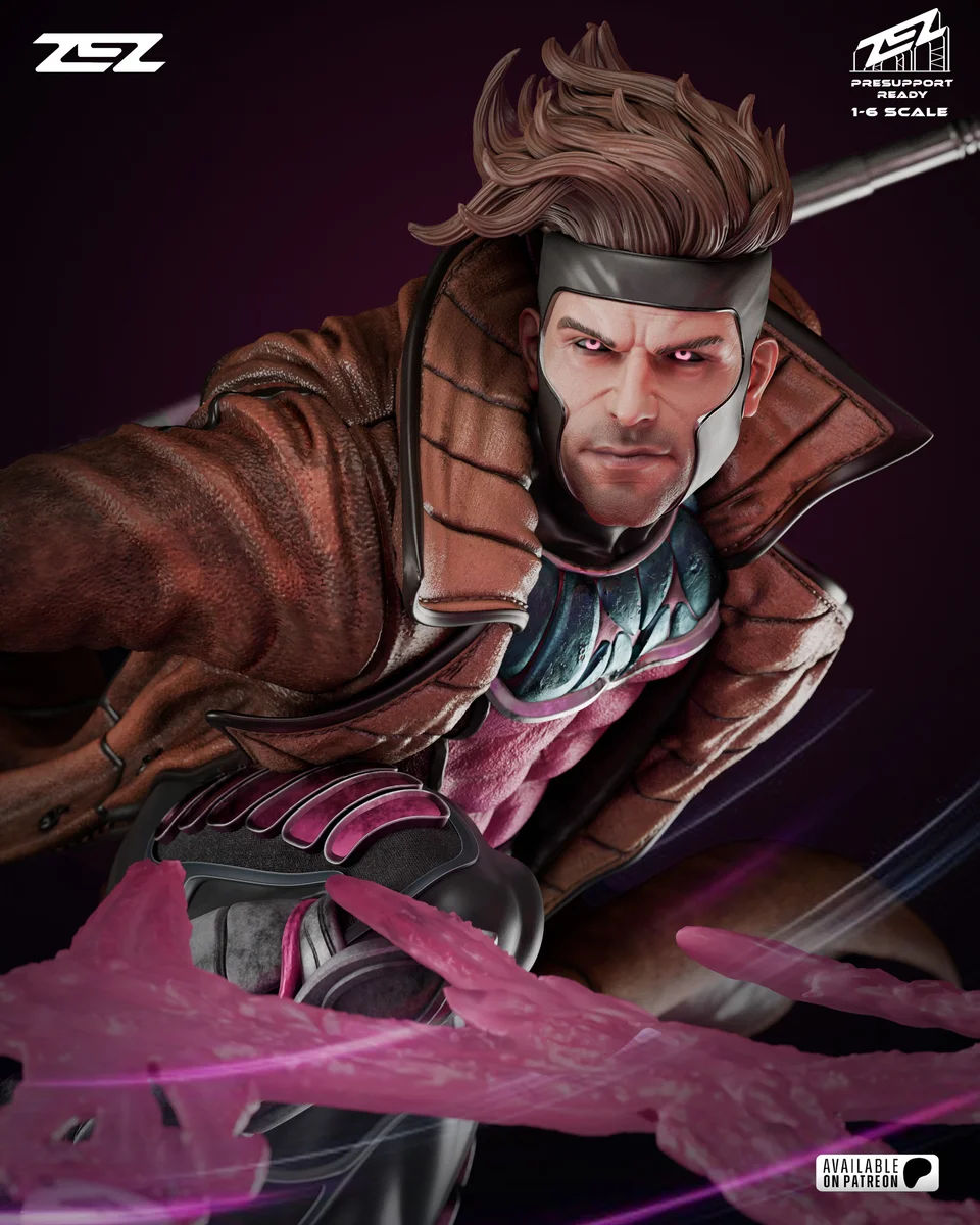 Gambit | Fan Art | 3D Printed Resin Model Garage Kit | *Un-Painted* | ZEZ Studio 15