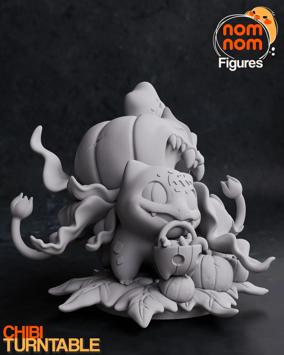 Chibi Bulbasaur | Fan Art | 3D Printed Resin Model Garage Kit | *Un-Painted* | Nomnom 7