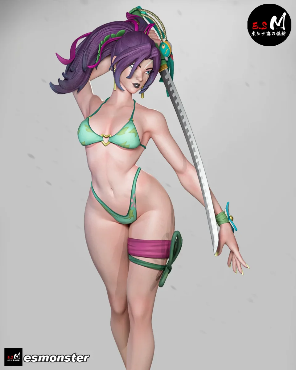 Psylocke (Summer) Pose 1 | Fan Art | 3D Printed Resin Model Garage Kit | *Un-Painted* | ES Monster 10