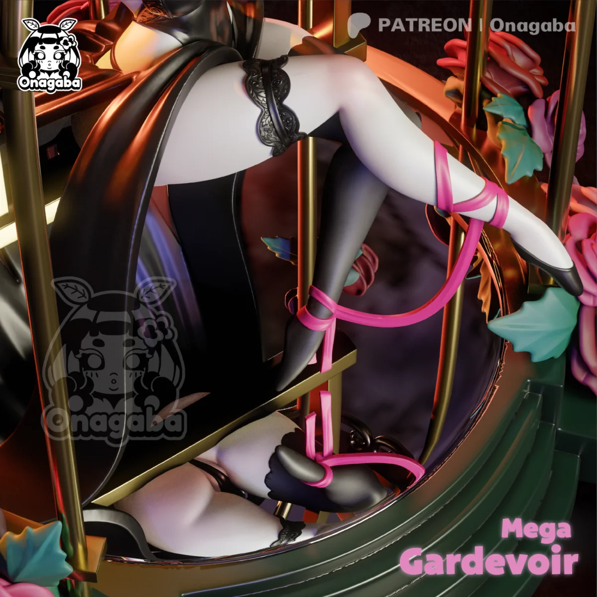 Mega Gardevoir | Fan Art | 3D Printed Resin Model Garage Kit | *Un-Painted* | ONAGABA 7