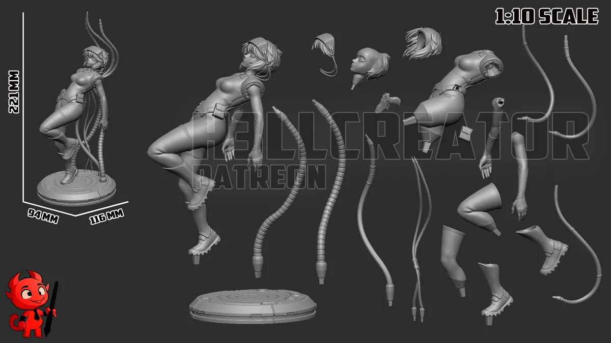 Motoko Kusanagi | Fan Art | 3D Printed Resin Model Garage Kit | *Un-Painted* | H3LL Creator 13