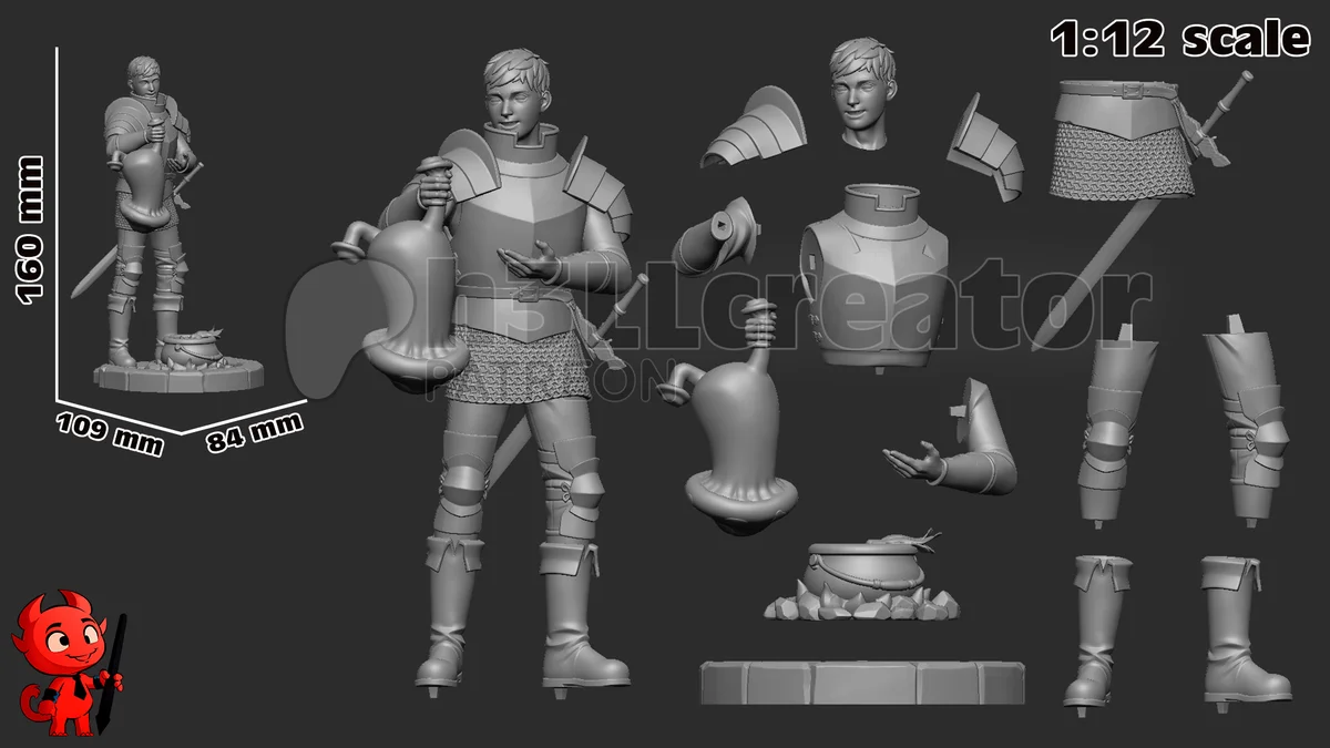 Laios Touden | Fan Art | 3D Printed Resin Model Garage Kit | *Un-Painted* | H3LL Creator 7