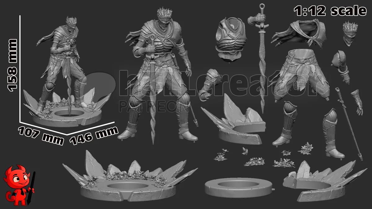 Soul of Cinders | Fan Art | 3D Printed Resin Model Garage Kit | *Un-Painted* | H3LL Creator 14