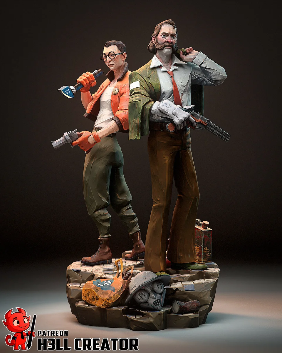 Harry and Kim | Fan Art | 3D Printed Resin Model Garage Kit | *Un-Painted* | H3LL Creator 4