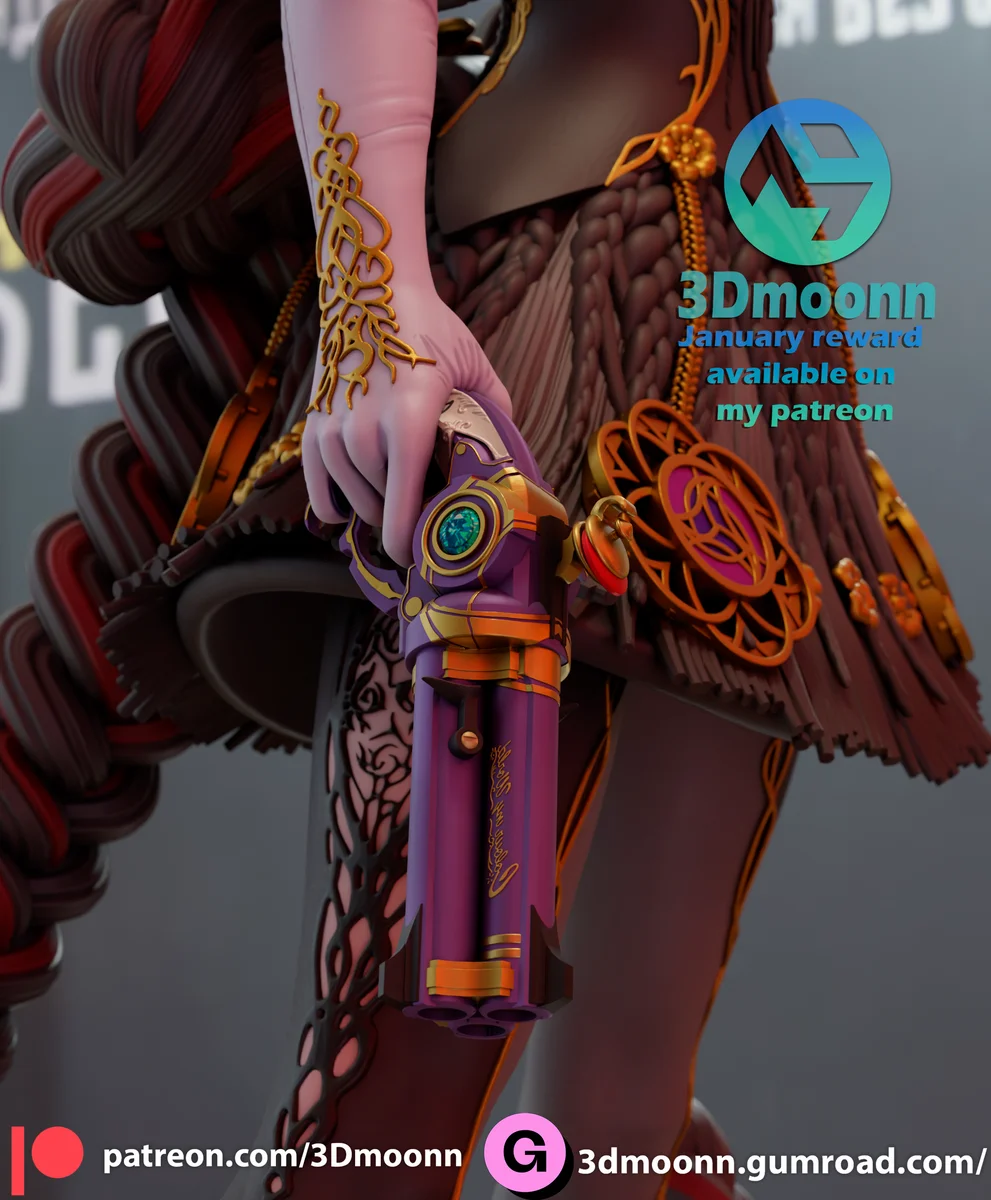 Bayonetta | Fan Art | 3D Printed Resin Model Garage Kit | *Un-Painted* | 3DMoonn 5