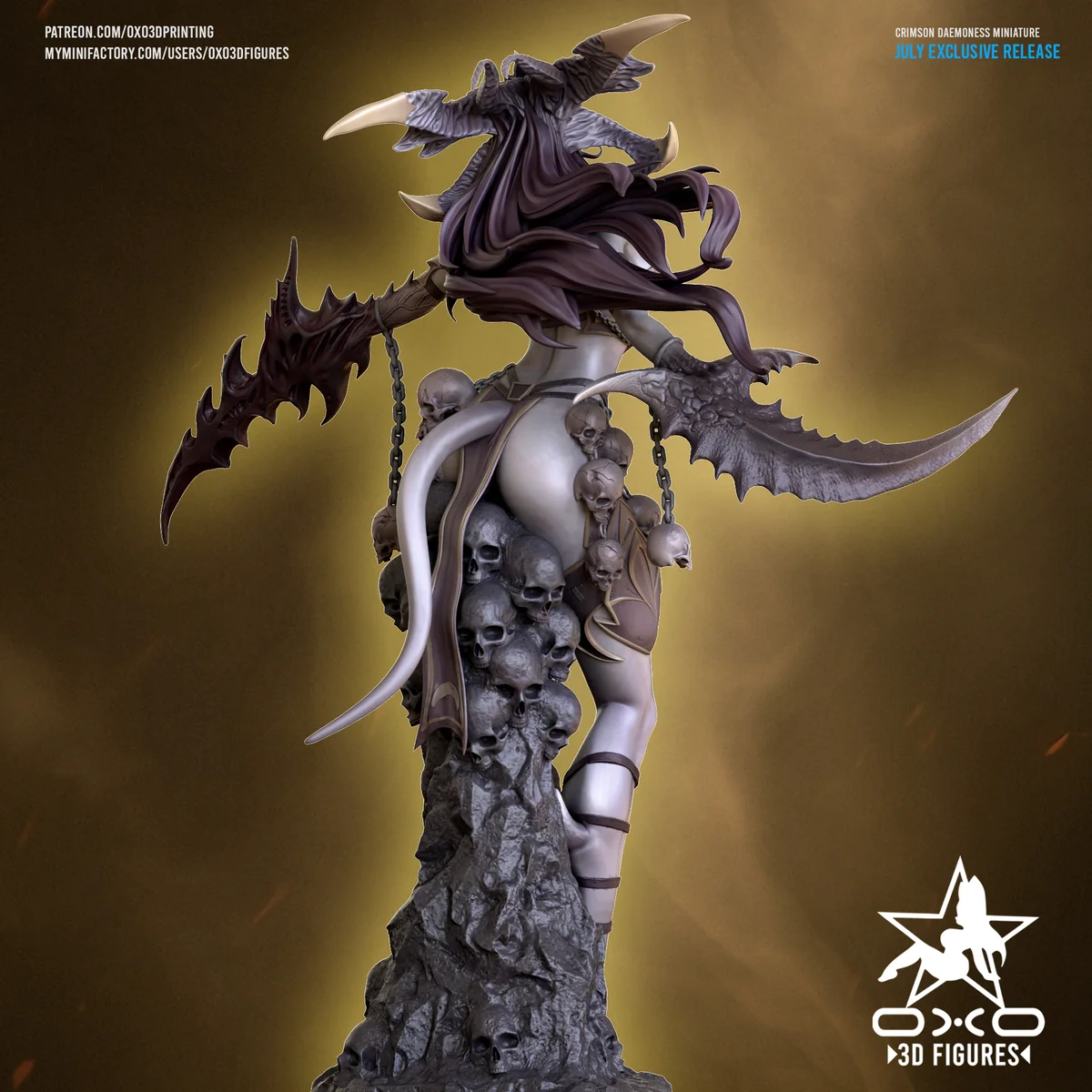 Crimson Daemoness | Fan Art | 3D Printed Resin Model Garage Kit | *Un-Painted* | OXO3D 3