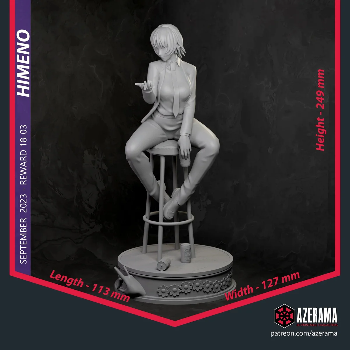 Himeno | Fan Art | 3D Printed Resin Model Garage Kit | *Un-Painted* | Azerama 7