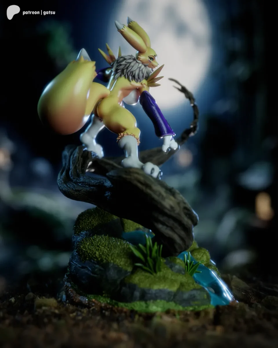 Renamon | Fan Art | 3D Printed Resin Model Garage Kit | *Un-Painted* | Gatsu Studios 3