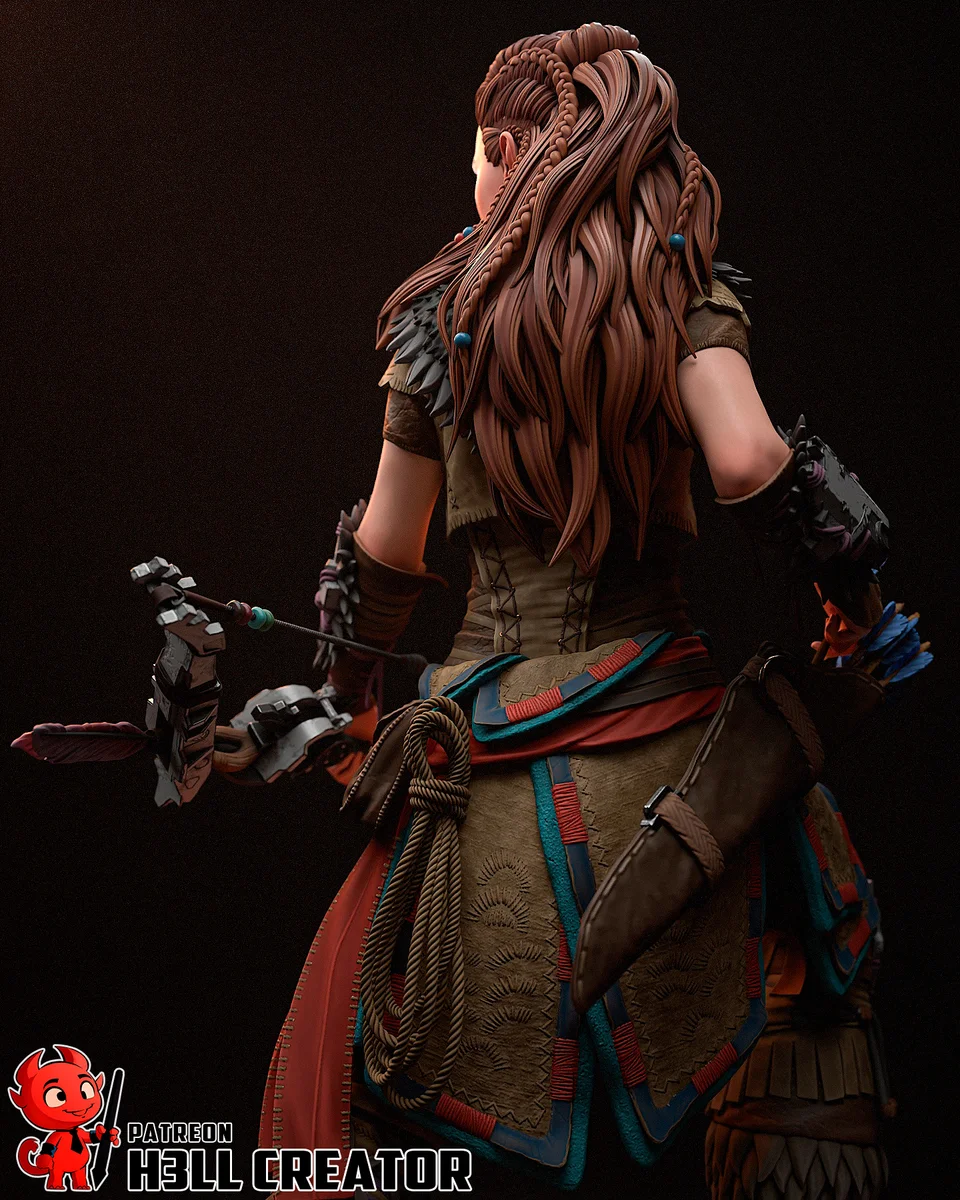 Aloy | Fan Art | 3D Printed Resin Model Garage Kit | *Un-Painted* | H3LL Creator 7