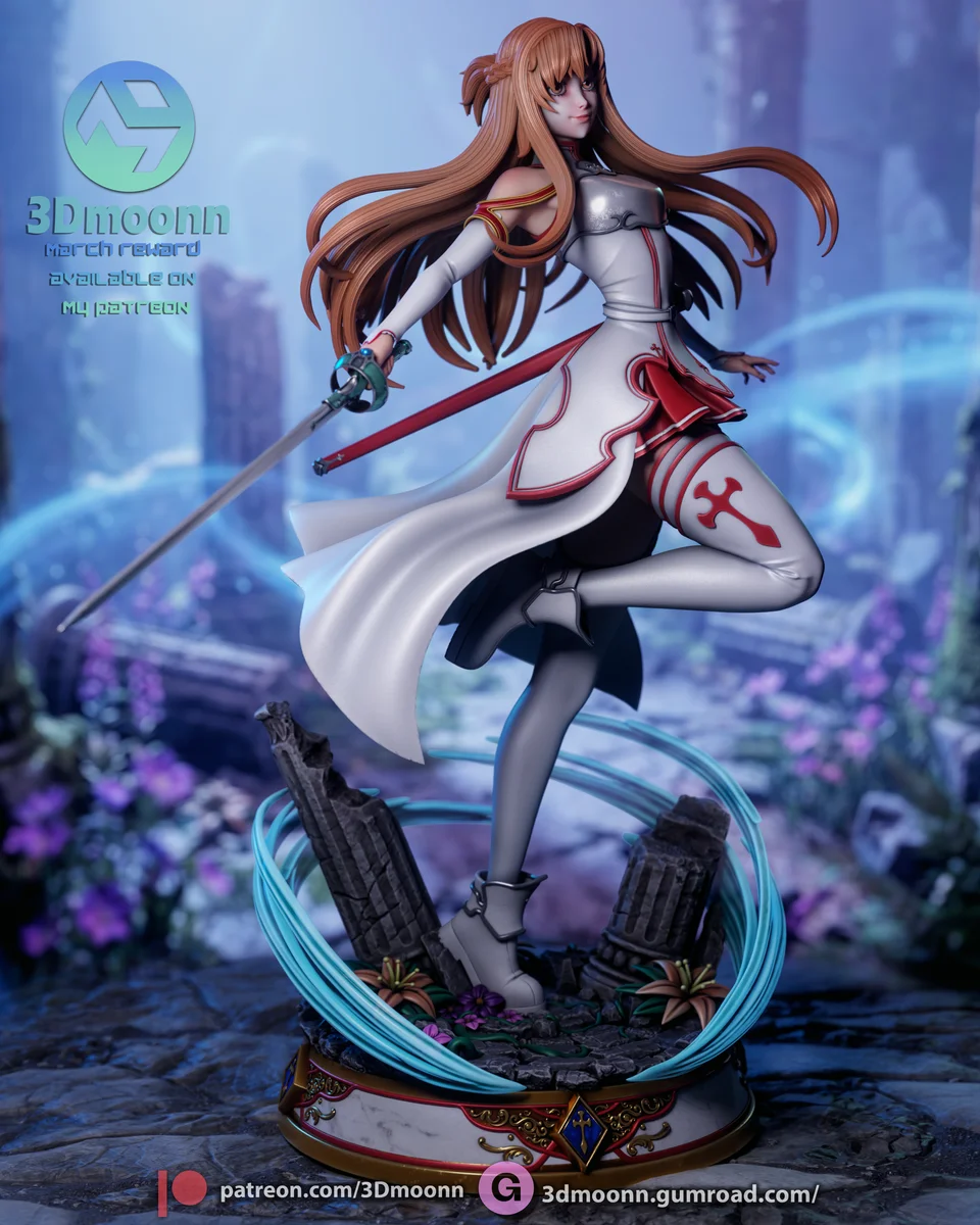 Asuna | Fan Art | 3D Printed Resin Model Garage Kit | *Un-Painted* | 3DMoonn 3