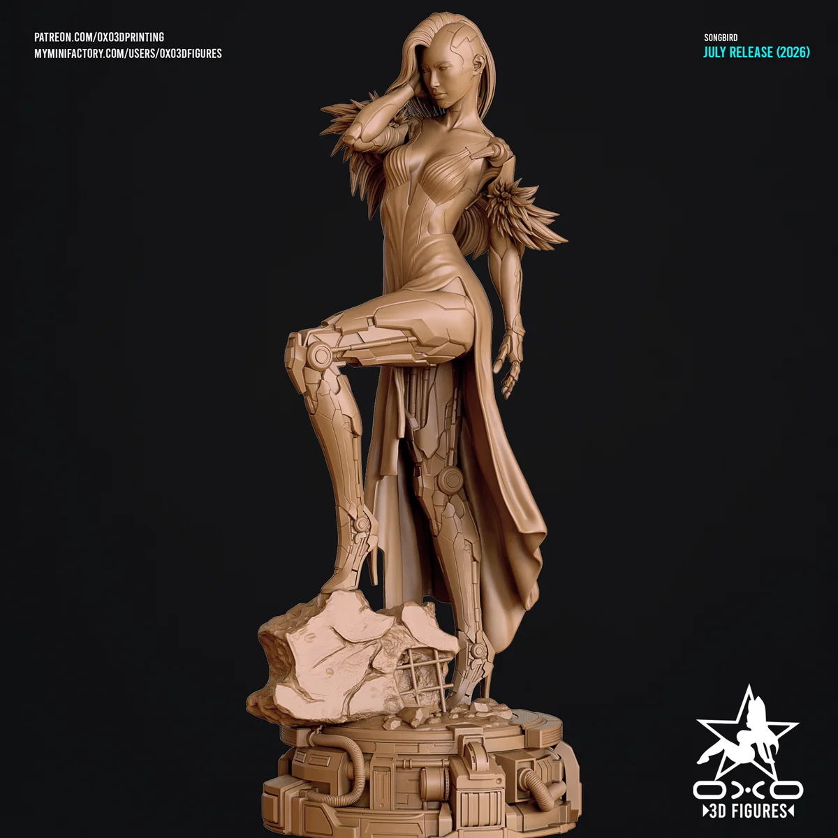 Songbird Cyberpunk | Fan Art | 3D Printed Resin Model Garage Kit | *Un-Painted* | OXO3D 6