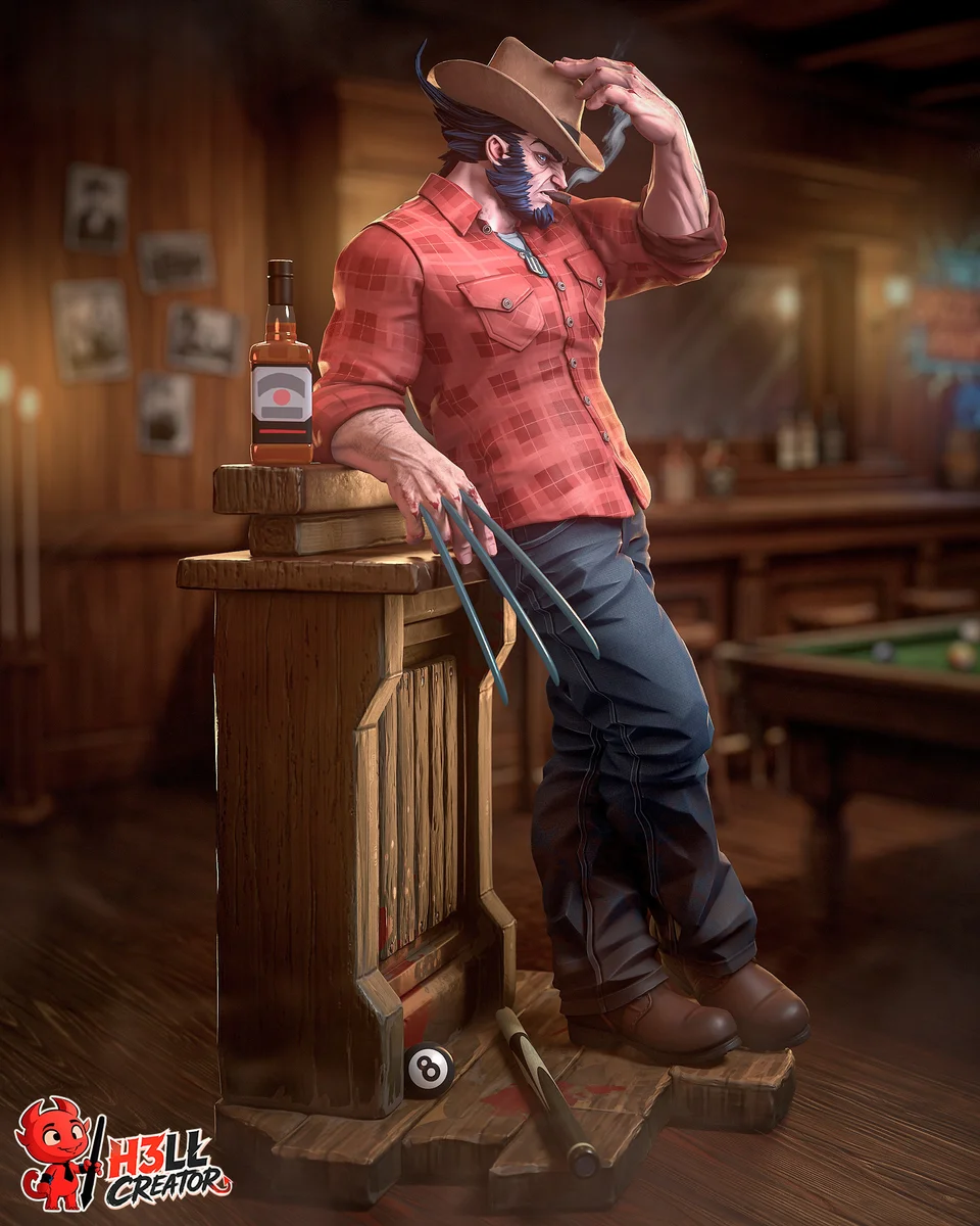 Logan | Fan Art | 3D Printed Resin Model Garage Kit | *Un-Painted* | H3LL Creator 6