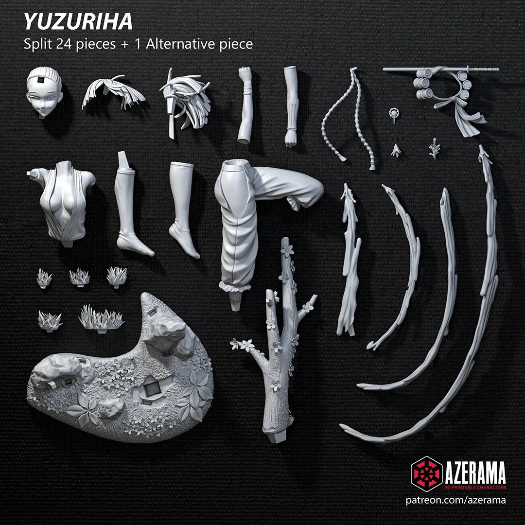 Yuruziha | Fan Art | 3D Printed Resin Model Garage Kit | *Un-Painted* | Azerama 3