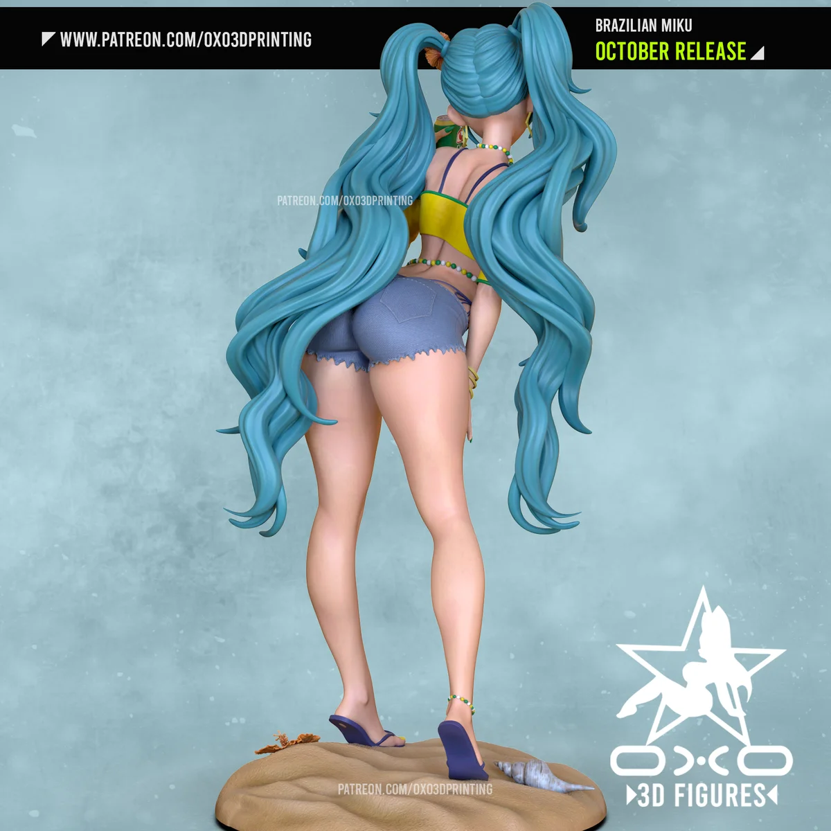 Brazilian Miku | Fan Art | 3D Printed Resin Model Garage Kit | *Un-Painted* | OXO3D 5