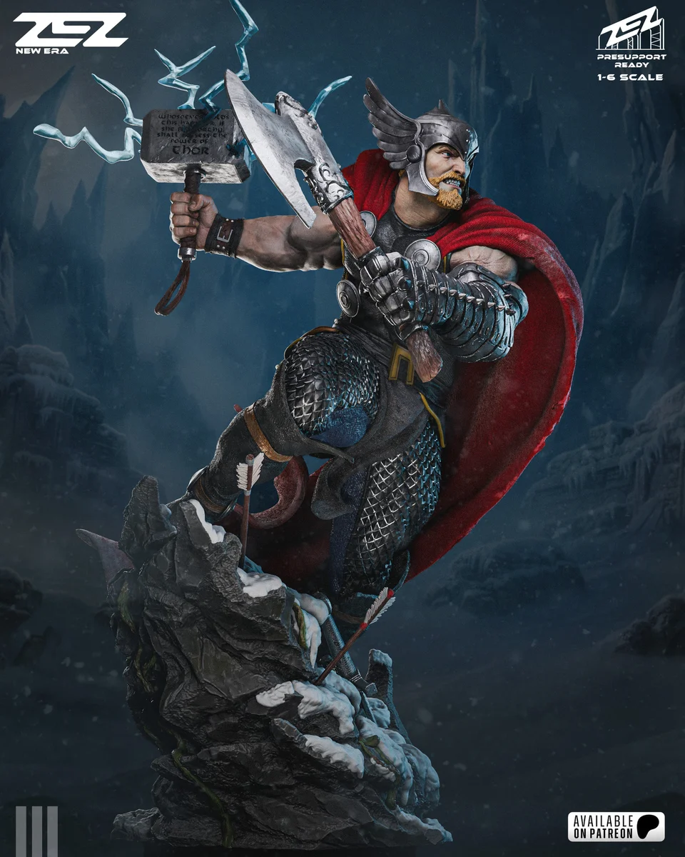 Thor | Fan Art | 3D Printed Resin Model Garage Kit | *Un-Painted* | ZEZ Studio 7
