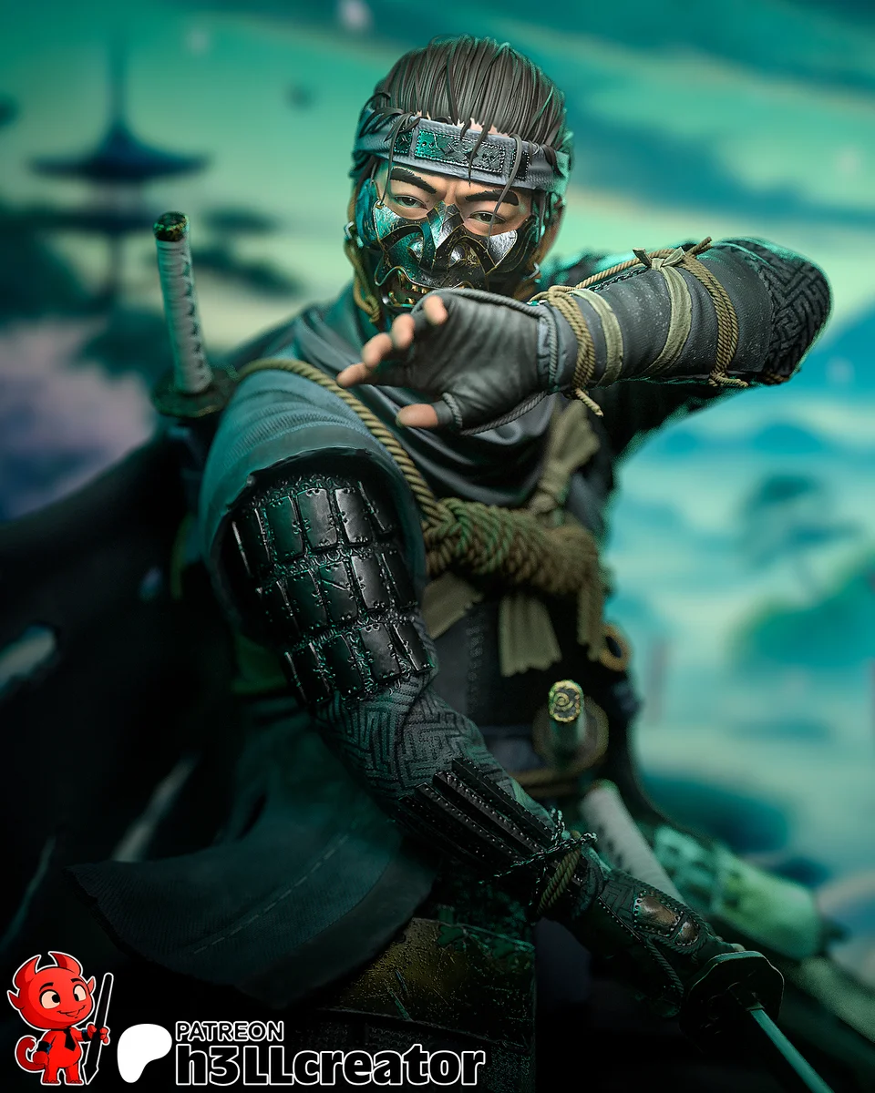 Jin Sakai | Fan Art | 3D Printed Resin Model Garage Kit | *Un-Painted* | H3LL Creator