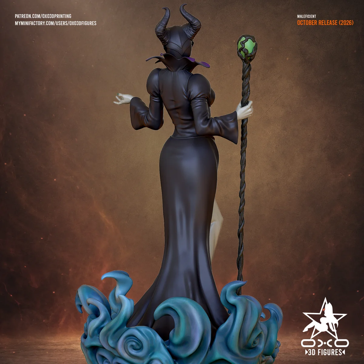 Maleficient | Fan Art | 3D Printed Resin Model Garage Kit | *Un-Painted* | OXO3D 7