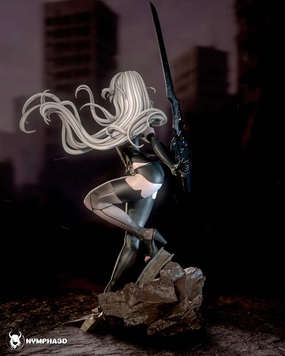 A2 | Fan Art | 3D Printed Resin Model Garage Kit | *Un-Painted* | Nympha3D 4