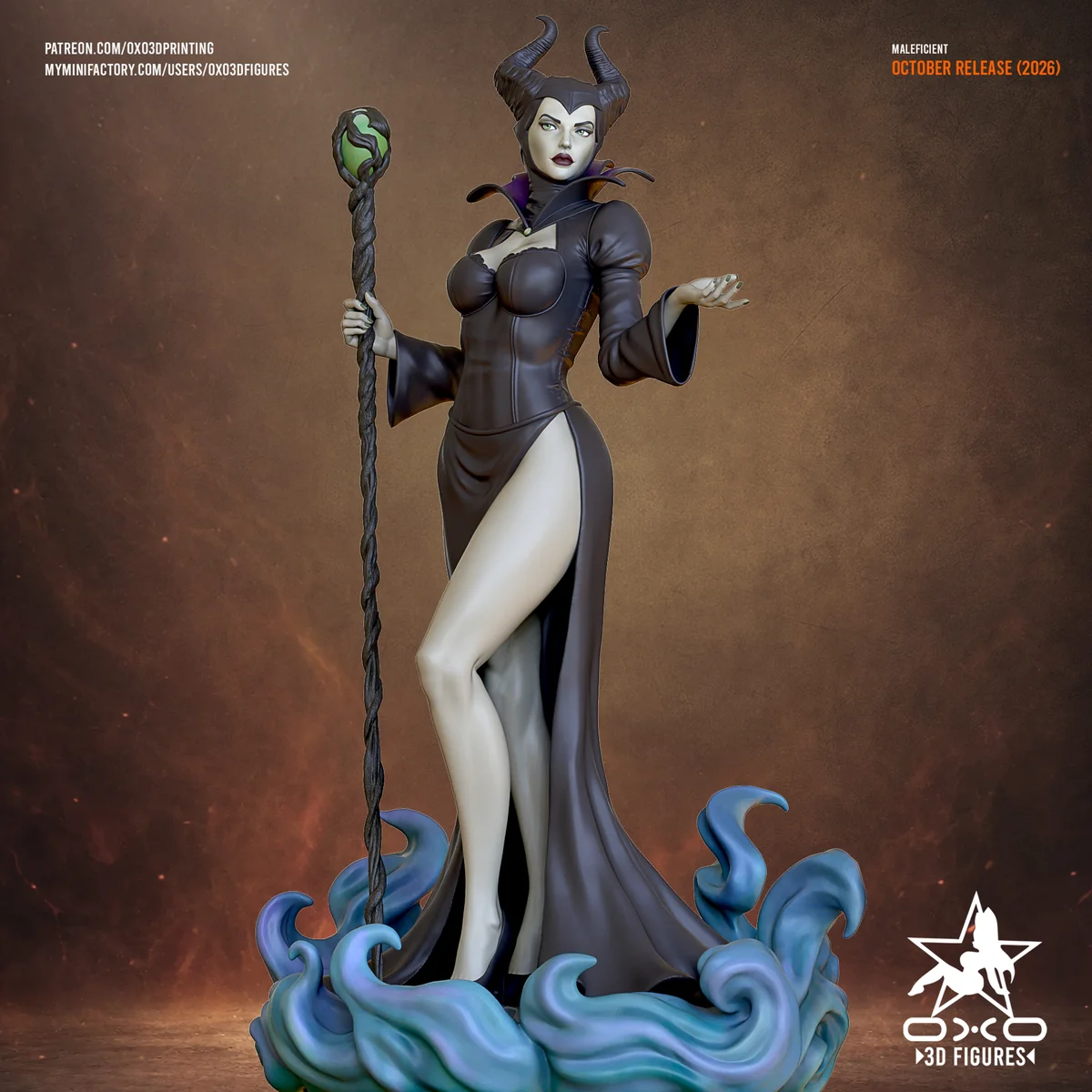Maleficient | Fan Art | 3D Printed Resin Model Garage Kit | *Un-Painted* | OXO3D 4