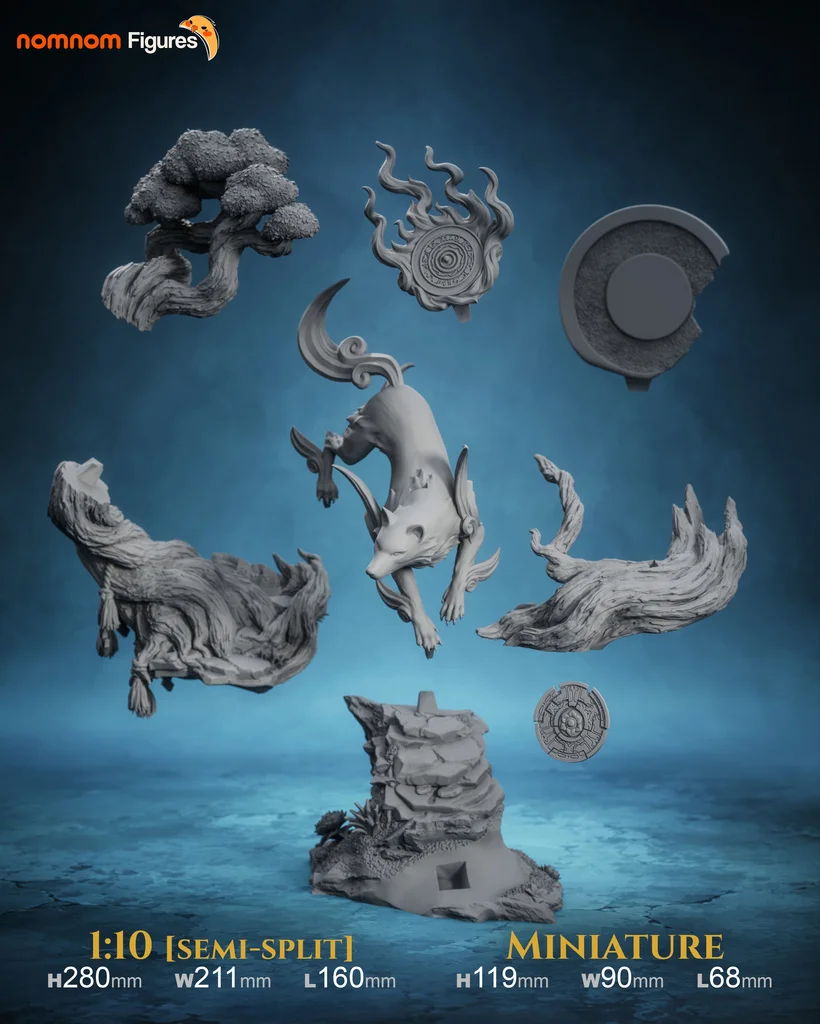Amaterasu | Fan Art | 3D Printed Resin Model Garage Kit | *Un-Painted* | Nomnom 10