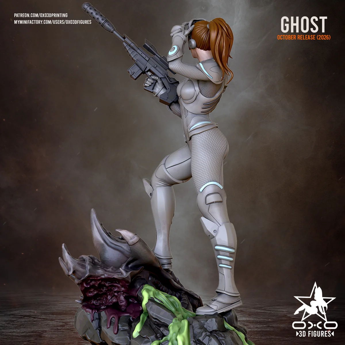 Sarah Kerrigan Ghost | Fan Art | 3D Printed Resin Model Garage Kit | *Un-Painted* | OXO3D 6