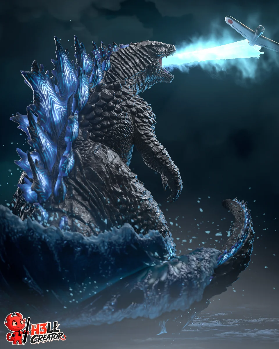 Godzilla | Fan Art | 3D Printed Resin Model Garage Kit | *Un-Painted* | H3LL Creator 8