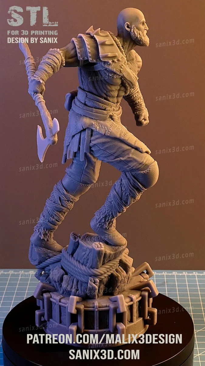 Kratos | Fan Art | 3D Printed Resin Model Garage Kit | *Un-Painted* | Sanix3D 7