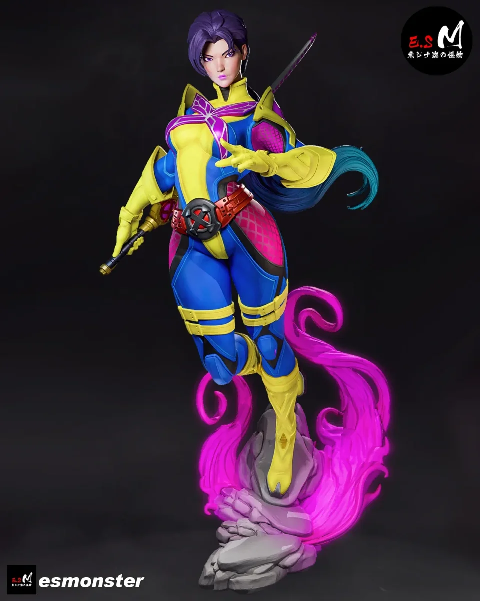 Psylocke (Retro) | Fan Art | 3D Printed Resin Model Garage Kit | *Un-Painted* | ES Monster 4