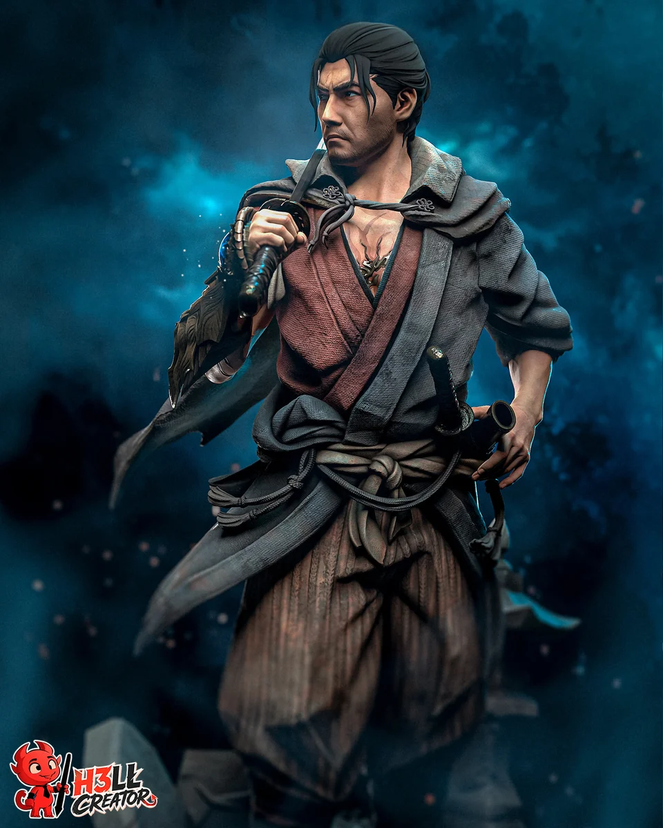 Musashi | Fan Art | 3D Printed Resin Model Garage Kit | *Un-Painted* | H3LL Creator 3