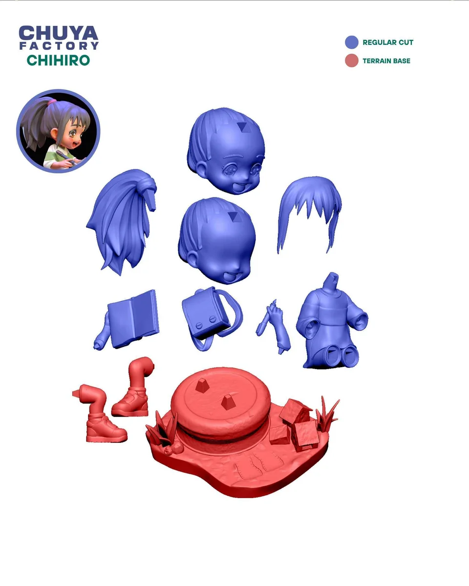 Chibi Chihiro | Fan Art | 3D Printed Resin Model Garage Kit | *Un-Painted* | Chuya Factory 9