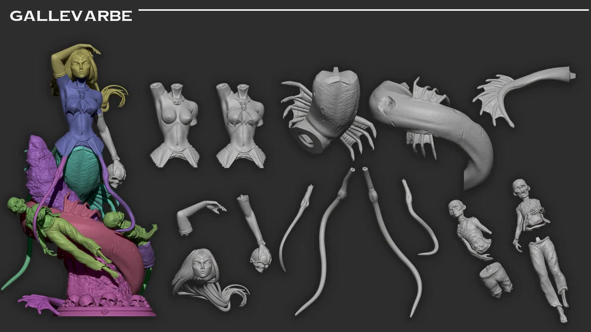 Gallevarbe | Fan Art | 3D Printed Resin Model Garage Kit | *Un-Painted* | Inaki Sculpts 5