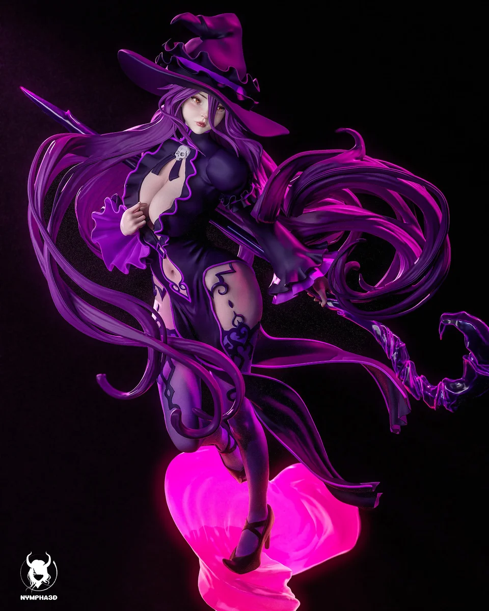 Dark Mage | Fan Art | 3D Printed Resin Model Garage Kit | *Un-Painted* | Nympha3D 3