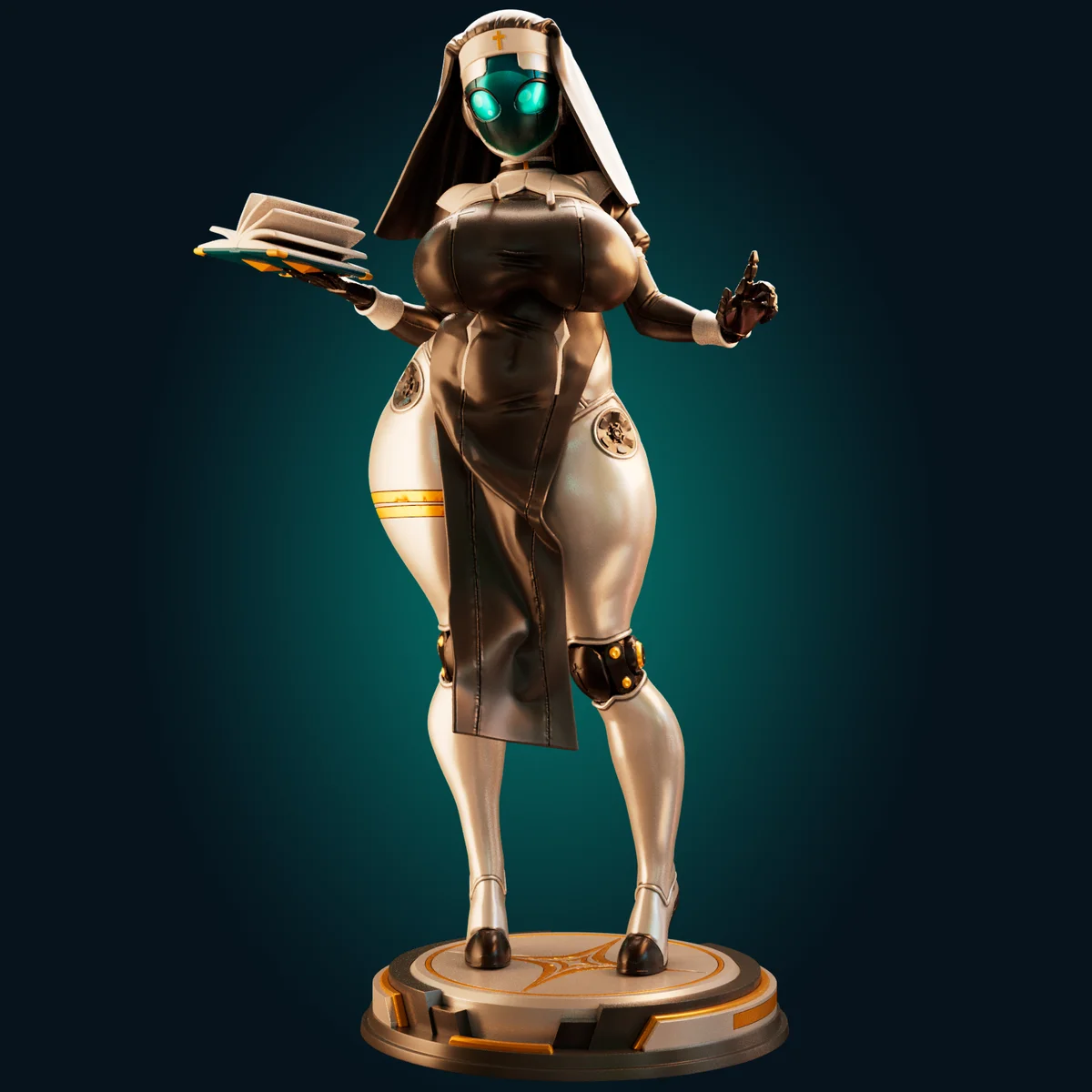 Nun Bot VER.A | Fan Art | 3D Printed Resin Model Garage Kit | *Un-Painted* | Officer Rhu 11