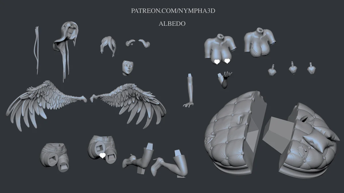 Albedo | Fan Art | 3D Printed Resin Model Garage Kit | *Un-Painted* | Nympha3D 8