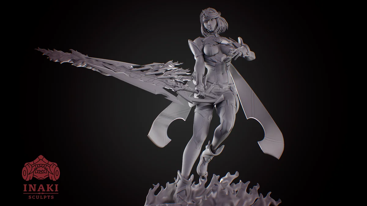 Pyra | Fan Art | 3D Printed Resin Model Garage Kit | *Un-Painted* | Inaki Sculpts 3