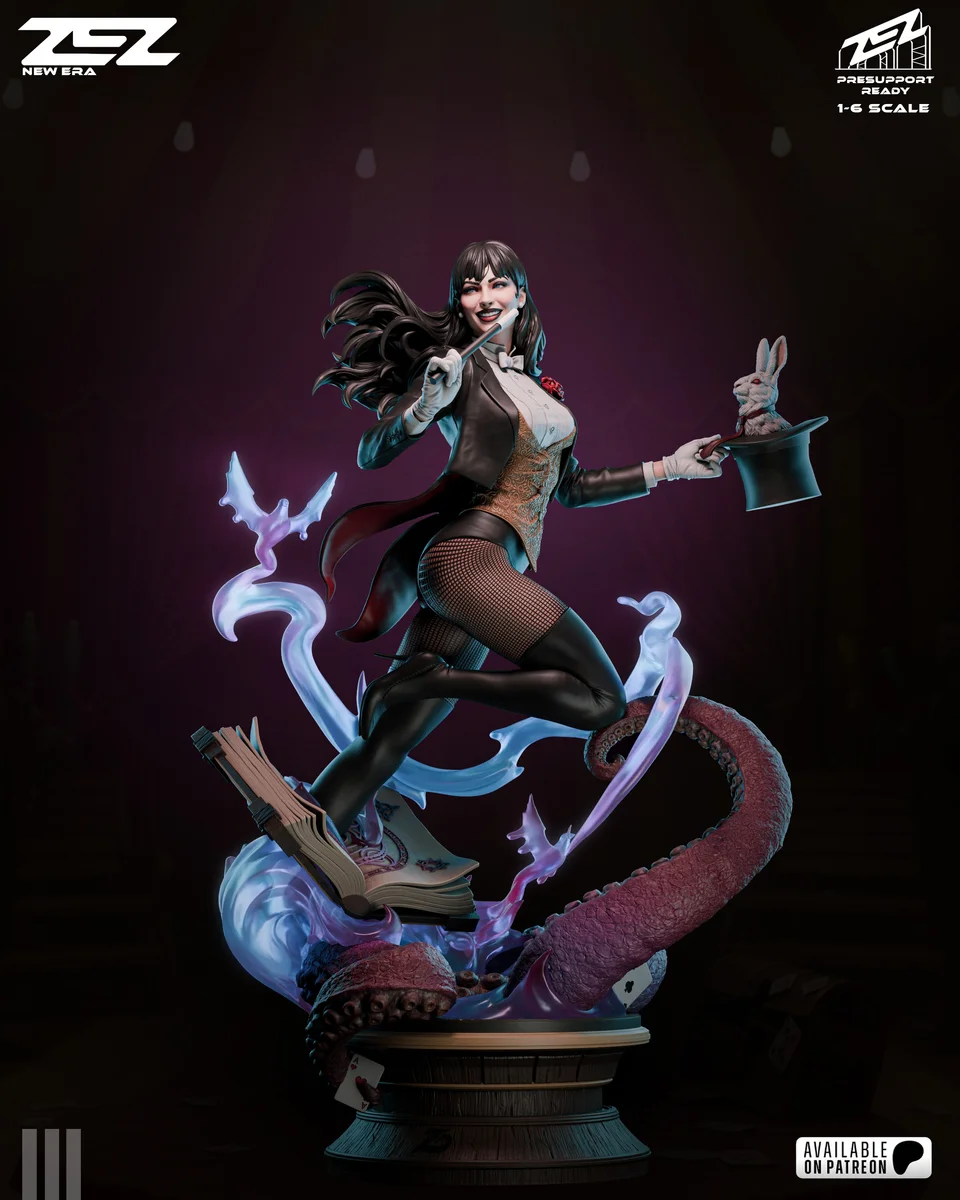 Zatanna | Fan Art | 3D Printed Resin Model Garage Kit | *Un-Painted* | ZEZ Studio