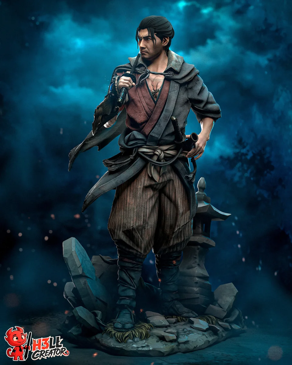 Musashi | Fan Art | 3D Printed Resin Model Garage Kit | *Un-Painted* | H3LL Creator 4