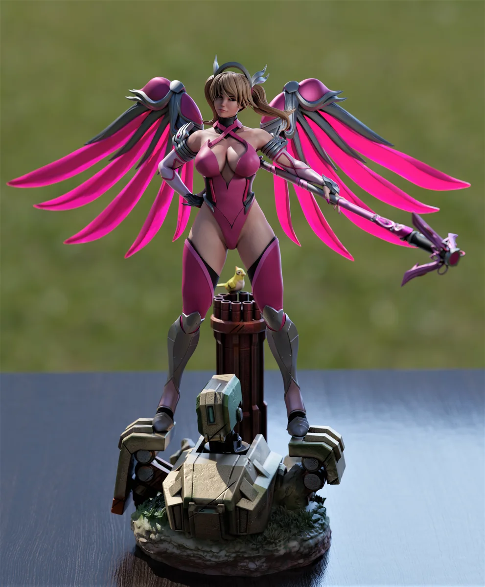 Mercy | Fan Art | 3D Printed Resin Model Garage Kit | *Un-Painted* | Momoji 3