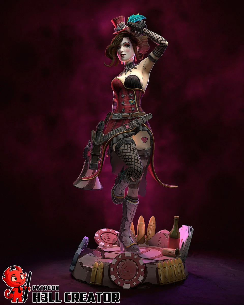 Mad Moxxi | Fan Art | 3D Printed Resin Model Garage Kit | *Un-Painted* | H3LL Creator 4