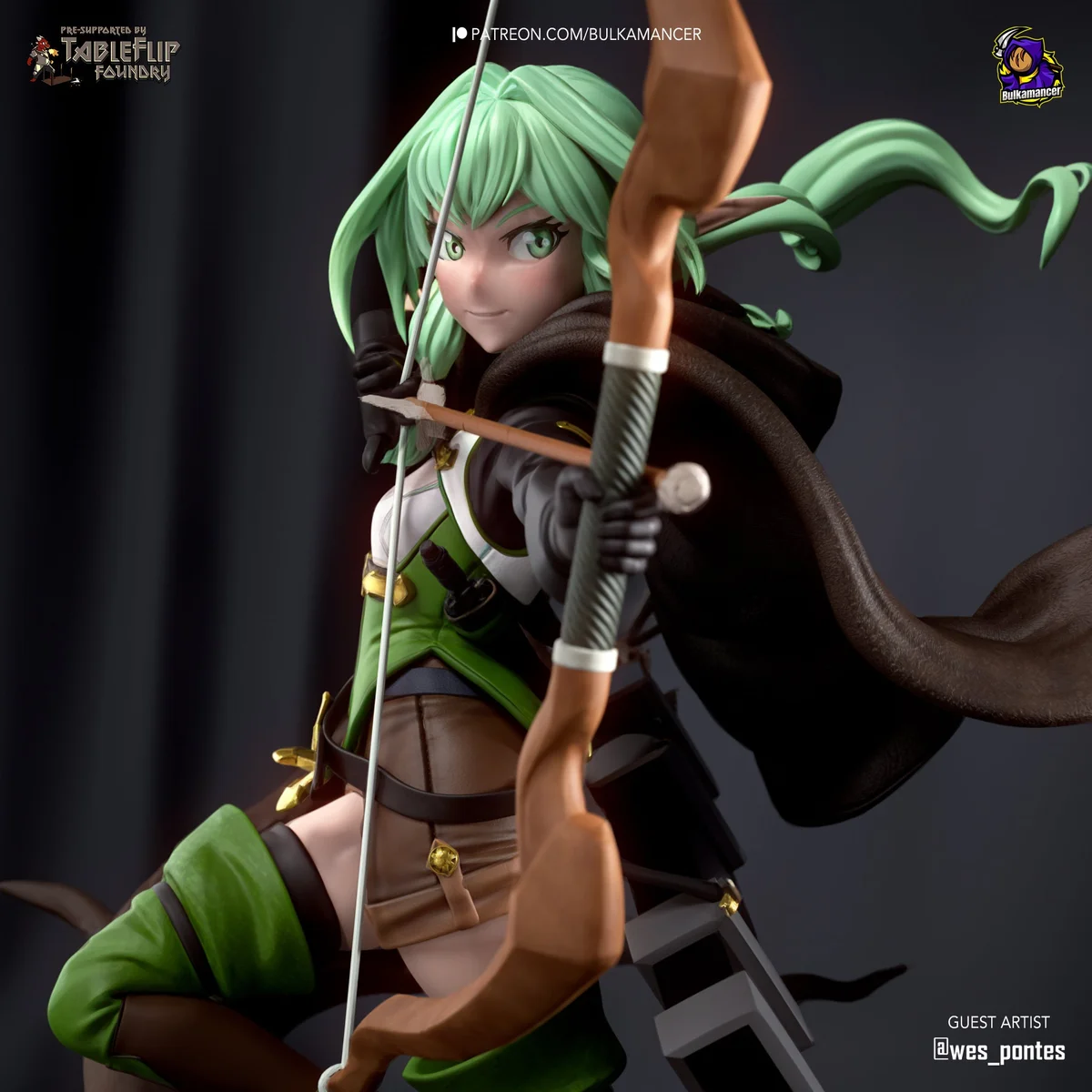High Elf Archer | Fan Art | 3D Printed Resin Model Garage Kit | *Un-Painted* | Bulkamancer 2