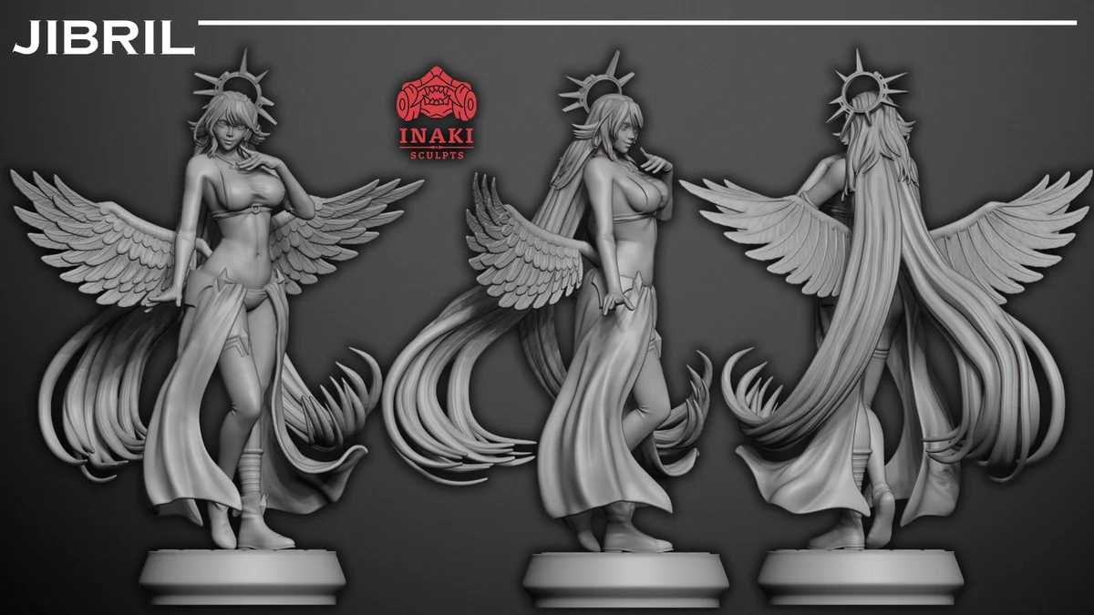 Jibril | Fan Art | 3D Printed Resin Model Garage Kit | *Un-Painted* | Inaki Sculpts 6